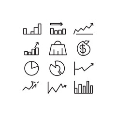 E-commerce Icon Set – Minimal Black and White Line Icons for Online Shopping and Payment
