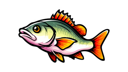 Fototapeta premium Tilapia fish vector illustration design, illustration isolated on a white background.