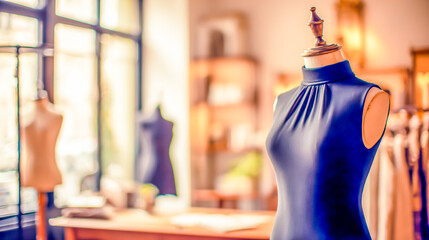 Fashion Designer Studio with Mannequins and Natural Light for Sewing and Textile Arts Creativity