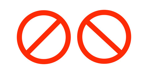 Forbidden or Restricted road sign on Transparent background. Vector Illustration