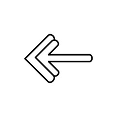 Obraz premium Black Lined Icon of Arrow Pointing Leftward Direction and Navigation