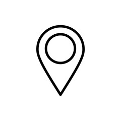 Map Pin Icon Representing Location and Navigation Black Lined