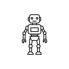 Fototapeta premium Robot black line icon for technology and AI theme