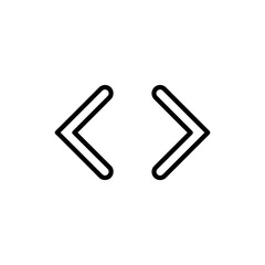 Obraz premium Black Line Icon of Side Arrows Navigation Symbol