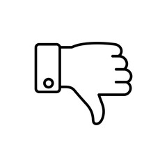 Fototapeta premium Black Line Icon of Thumbs Down Gesture for Dislike