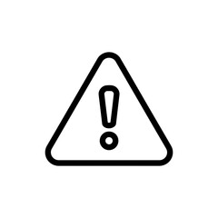 Warning Black Line Icon for Alerts and Caution Signs