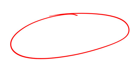 Red marker round frames on transparent background. 