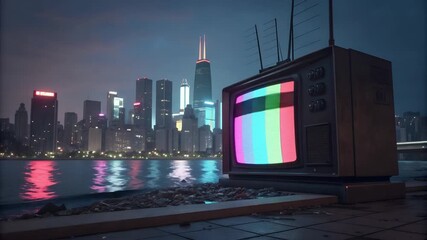  Animation video background static colour noise glitch error video damage bad interference and no signal.