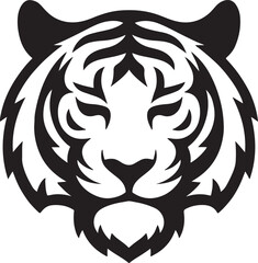 Obraz premium Angry tiger head silhouette, Tiger head vector icon, Tiger head silhouette vector illustration 