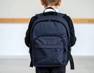 Boy with black backpack