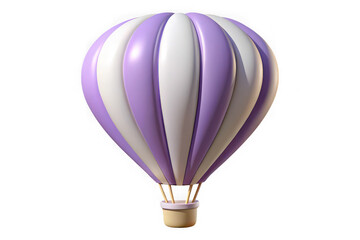 Obraz premium Purple and white striped hot air balloon against a black background