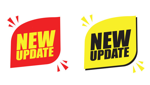 New Update Banner – Vector Label for Alerts, Announcements, and App Updates