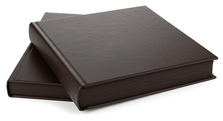 A closed brown hardcover book or document on a clean white background. Ideal for use in templates, presentations, or mockups related to reports, portfolios, or document design.