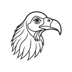 Fototapeta premium a vulture bird head line art silhouette vector illustration on white background