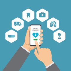purchase health insurance vector illustration design
