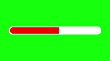4K Animation of red loading bar filling from one side to another on green screen background, symbolizing progress, upload, download, or system load indicator - Powered by Adobe