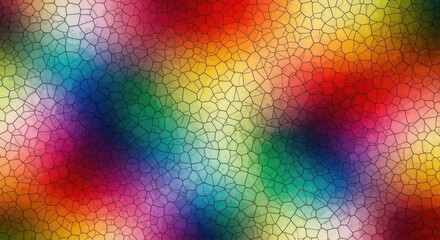 Vibrant abstract mosaic with multicolor stained glass effect