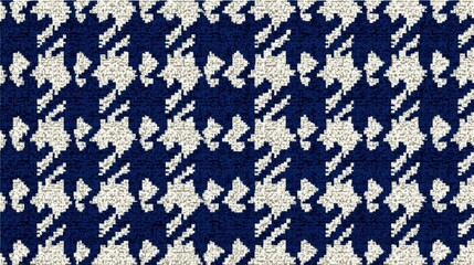 This textile showcases a striking blue and white abstract pattern resembling traditional artistic designs. The intricate details highlight craftsmanship, making it suitable for various uses.