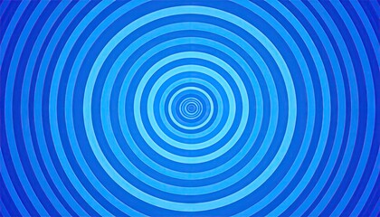 Blue Concentric Circles Radiating Outward Creating Abstract Pattern With Soft Edges