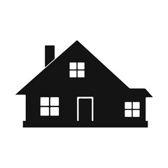 Modern house icon, home silhouette, real estate symbol, architecture vector, building logo	