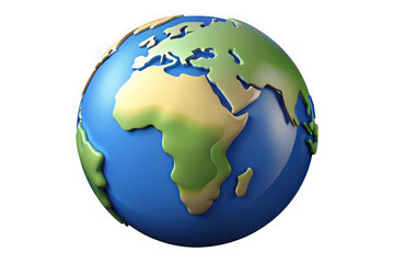 Obraz premium Stylized 3d globe showing africa and europe on a black background