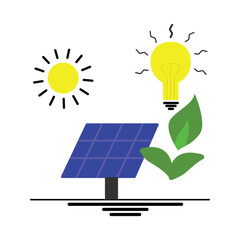 Solar Energy Vector Illustration. Sustainable Energy