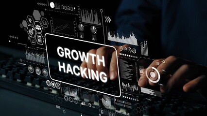 Growth Hacking Concept with Digital Interface and Data Analytics in Dark Environment. Asymptotic smart data analytic.