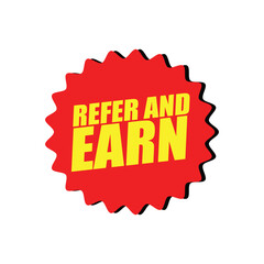 Refer and Earn Label – Vector Refer and Earn Badge for Referral Program