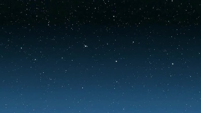 Aesthetic deep blue night sky background with glittering white particles resembling twinkling stars or gentle falling snow ideal for cosmic themed projects and 