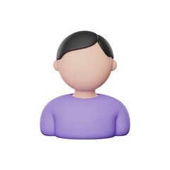 Stylized 3d avatar of a person isolated on transparent background