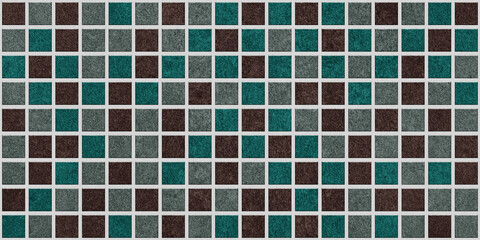 Fototapeta premium Panoramic mosaic tile gresite texture, ceramic pattern background for design and decoration