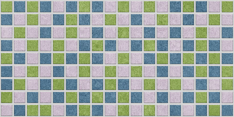 Panoramic mosaic tile gresite texture, ceramic pattern background for design and decoration