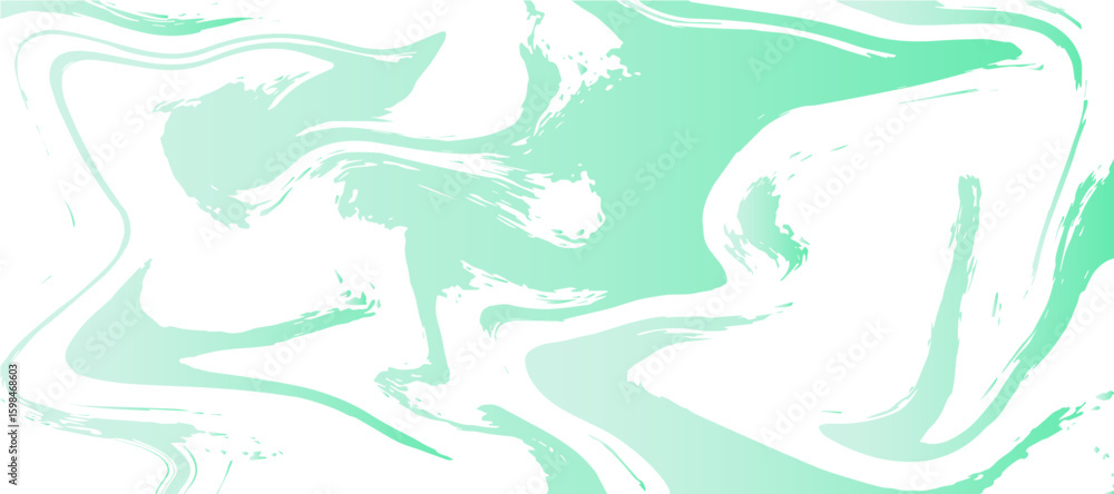 Poster soft abstract fluid texture design with light green and white marble swirls. smooth, flowing shapes 