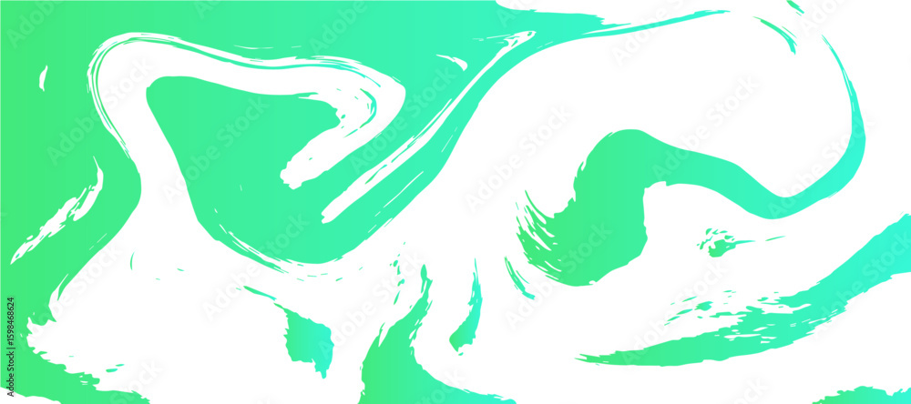 Poster soft abstract fluid texture design with light green and white marble swirls. smooth, flowing shapes 
