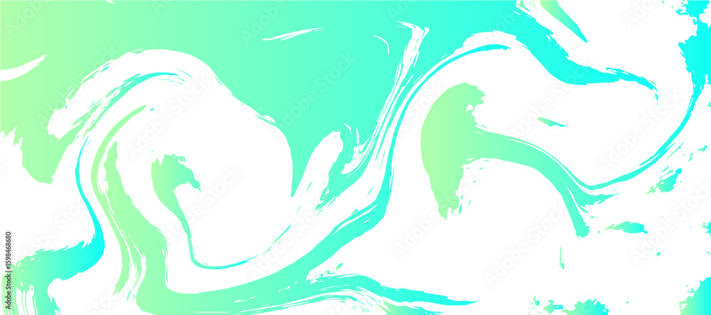 Poster soft abstract fluid texture design with light green and white marble swirls. smooth, flowing shapes 