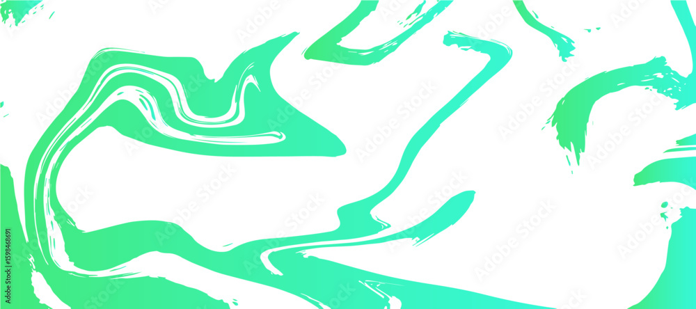Poster soft abstract fluid texture design with light green and white marble swirls. smooth, flowing shapes 