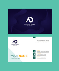 Modern and simple business card design. Modern presentation card with company logo. Vector business card template, Visiting card for business and personal use, Vector illustration design