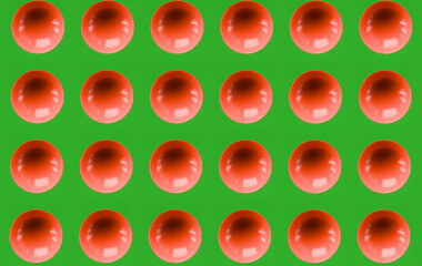 Seamless Pattern of Red Bowls on Green Background for Modern Design and Decor