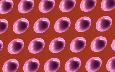 Abstract Geometric Texture with Repeating Pink Circles and Terracotta Contrast