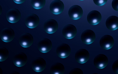 Modern Abstract Seamless Texture with Shiny Elliptical Shapes in Blue Tones