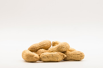 peanuts on white background