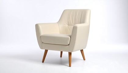 Cream colored modern arm chair