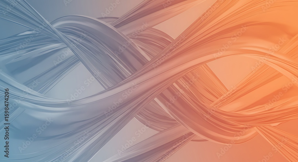 Aufkleber abstract blue and orange flowing shapes create a dynamic background