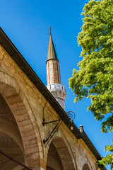 The Gazi Husrev-beg Mosque minaret in Sarajevo, in Bosnia and Herzegovina