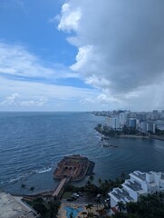 view of the sea from the port