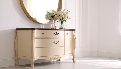 Elegant dresser with floral arrangement