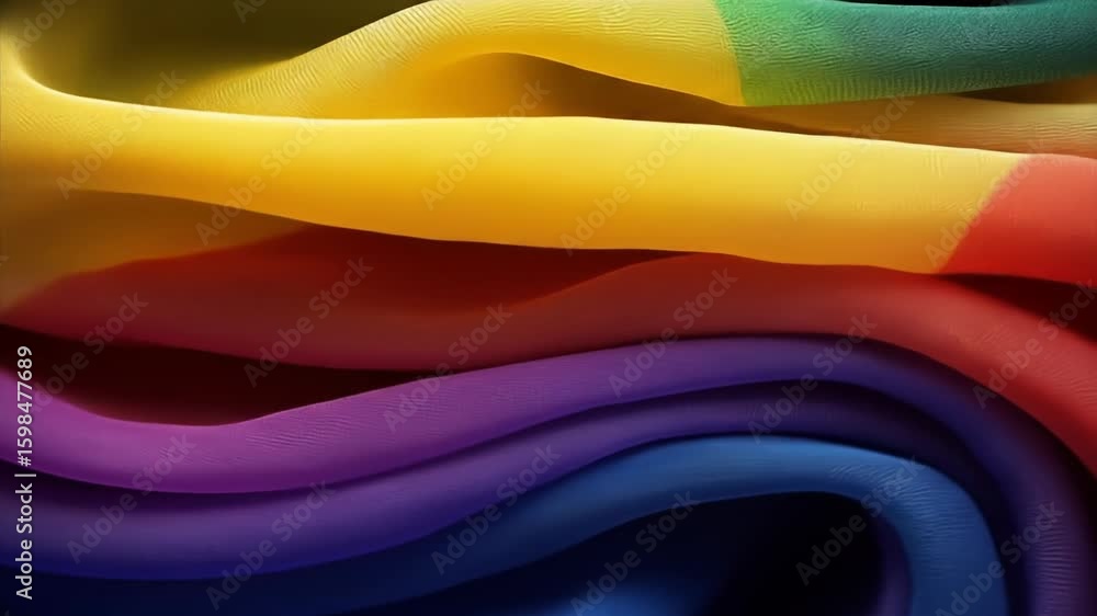 Aufkleber fluid rainbow: serene waves of color gracefully flow in a captivating visual display