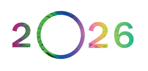 2026 abstract text. 2026 text icon for happy new year, poster, banner, social media, event, calendar, card and other. 2026 sign png and vector illustration on transparent background