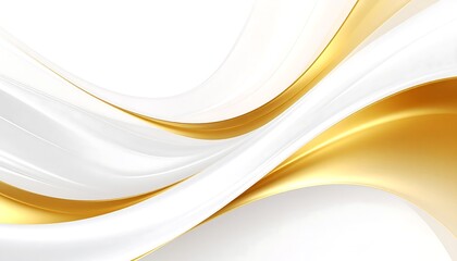Abstract gold and white flowing curves