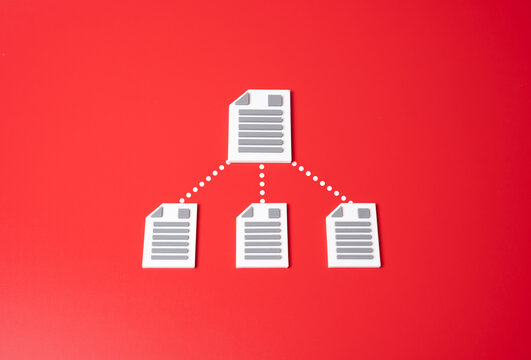 Splitting a document into three smaller ones. Division of shares. Laws and sub-acts. Share redistribution, corporate restructuring. Creation of sub-legislation, legal fragmentation